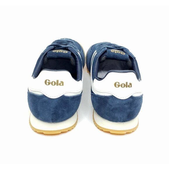 Gola Harrier Classic Sneaker Navy Blue Suede White Gum Sole Mens US 10 - Picture 6 of 10